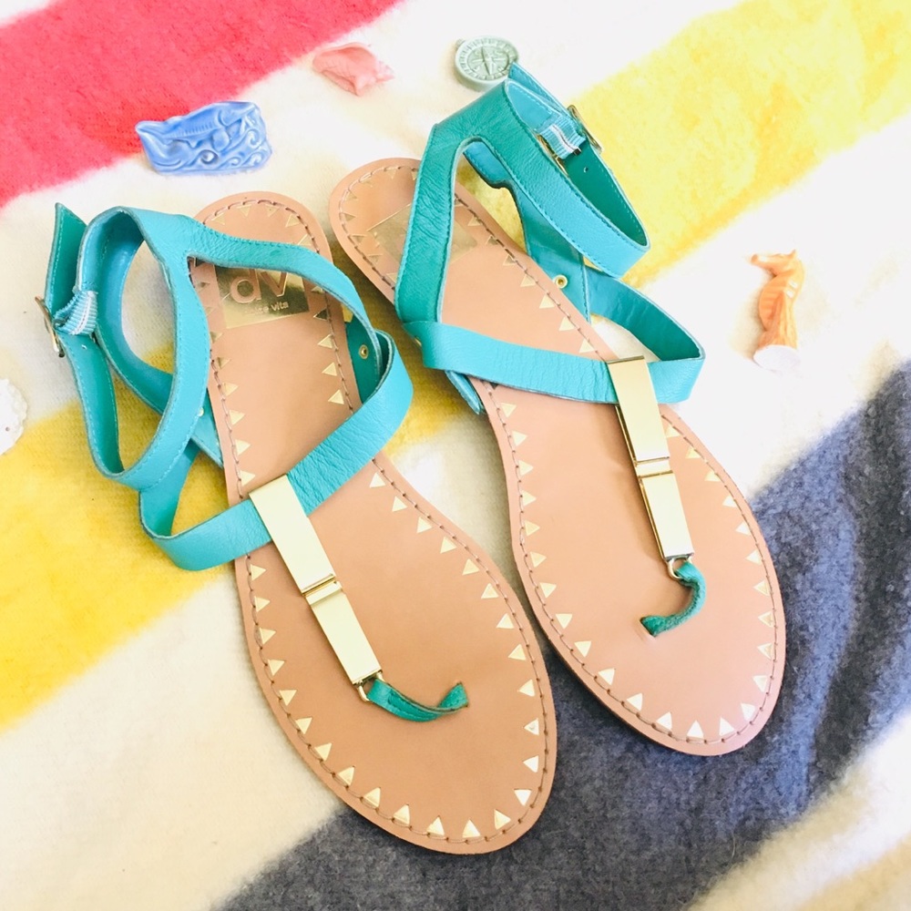 😍 Dolce Vita Turquoise Gold Sandals!